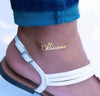 Custom Crown Anklet, Name Anklet, Personalized Anklet, Ankle Bracelet, Initial Beach Jewelry Gift for Women, Dainty Summer Custom Any Name