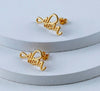 Custom Name Earring - Personalized Stud Earrings - Dainty Minimalist - Gift for Her Wife Girlfriend Bridesmaid - Birthday Anniversary