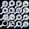 16 Pcs Coffee Stencil Set - Cappuccino Stencil - Barista Tools - Cappuccino Schablone - Kaffee Schablone - Coffee Making - Coffee Lover