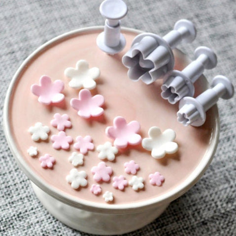 Mini Flower Cutter - Clay Cutter - Cookie Cutter - Fleurs Pate a Sucre - Sugar Flowers - Plunger Cutters - Petal Stampi Per Biscotti Fondant