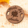 Personalized Wooden Buttons - Custom Wood Buttons - Clothing Labels - 2 Hole Engraved Buttons - Knitters Button - Knöpfe Holz Personalisiert