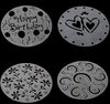 4 Pcs Cake Stencils - Birthday Cake Decoration - Airbrush Stencils Template - Baking Supplies - Fondant Reusable Stencil