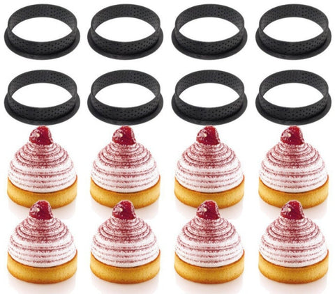 8 Tart Ring - Perforated Tart Ring - Tart Mold Mould - Baking Mold - Molde Perforado Para Tartas