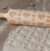 Embossed Rolling Pin Pattern - Heart Shaped Rolling Pin - Baking Supplies - Cookie Making