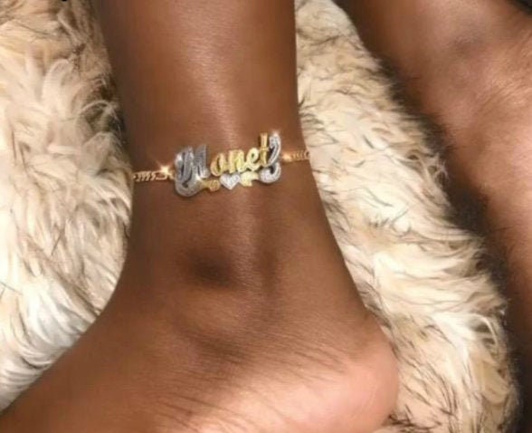 Custom Name Anklet, Custom Anklet, Personalized Anklet, Ankle Bracelet, Heart Beach Jewelry Gift for Women, Dainty Summer Custom Any Name