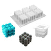 6 Cavity Ball Cube Bubble Cube Aromatherapy Candle Mould, Handmade Candles Wax Soap, Cube Candle Mold 3D Candle Silicone Mold