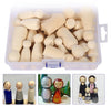 50 Pcs Wooden Peg Dolls - Unfinished Peg People Family - Natural Peg Dolls Blank Kit - Bulk Poupée Bois à Peindre - DIY Craft Supplies