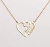 Personalized Couples Necklace - Custom Heart Name Necklace - Boyfriend Girlfriend Necklace - Gift for Her Girlfriend Wife - Friendship