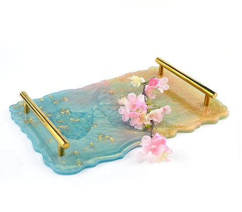 Silicone Tray Mold Resin Molds, Rectangle Fruit Tray Mold, Large Irregular Wave Agate Coaster Mold Big, Silicone Rolling Epoxy Resin Mould