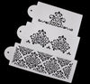 3 Pcs Lace Cake Stencil Set Cake Craft Stencils Cake Decorating Tool Damask Border Cake Side Cupcake Stencil Sugarcraft Decoration Mould