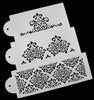 3 Pcs Lace Cake Stencil Set Cake Craft Stencils Cake Decorating Tool Damask Border Cake Side Cupcake Stencil Sugarcraft Decoration Mould