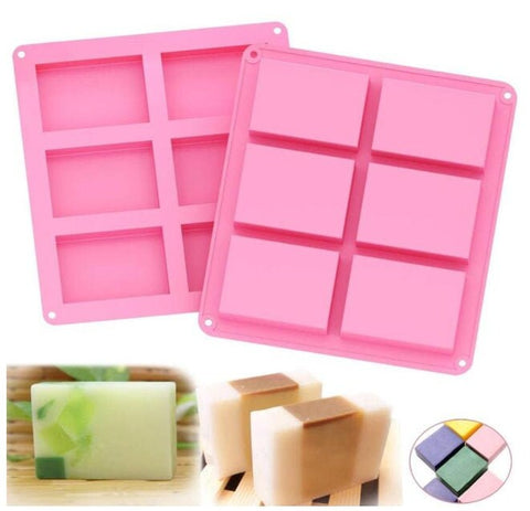 Soap Mold - 6 Cavities - Rectangle Silicone Soap Mold - Plaster Mold Ice Mold Silicone Mold Chocolate Mold - Polymer Clay Resin Moulds
