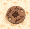 Personalized Wooden Buttons - Custom Wood Buttons - Clothing Labels - 2 Hole Engraved Buttons - Knitters Button - Knöpfe Holz Personalisiert
