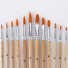 12 Pcs Paint Brushes - Watercolor Brushes - Oil Paint Brushes - Flat Painting Brushes - Wooden Art Artist Supplies - Size 2 4 6 8 10 12