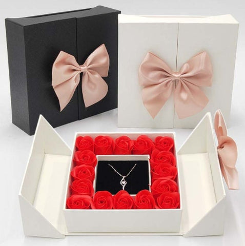 Jewelry Packaging Box, Rose Flower Gift Box For Earring Necklace Ring Earring, Bulk Wholesale Cardboard Paper Box, Wedding Favor Wife