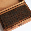 Alphabet & Number Wooden Rubber Diary Stamp Boxed Set - Wood Box Letter Seals Symbols Number Stamps Set - Upper Case Lower Case - Scrapbook