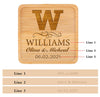 Personalized Coasters, Custom Square Bamboo Coaster, Housewarming Gift, Monogram Coasters, Wedding Coaster, Christmas Gift, Drink Coaster