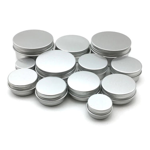 Cosmetic Empty Tins, Aluminum Tin Storage Jar Containers, Screw Top, Cosmetic Pot, Homemade Candles Creams Lip Balm Hand Butter Beard Wax