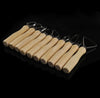 10 Pcs Wood Loop Tools for Pottery - Ceramics Clay Trimming Tools with Stainless Steel Flat Wire