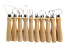 10 Pcs Wood Loop Tools for Pottery - Ceramics Clay Trimming Tools with Stainless Steel Flat Wire