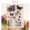 Butterfly Stamp, Flower, Butterflies Clear Transparent Stamp, Bullet Journal Stamp, Planner, Retro, Nature, Garden, Scrapbook, Card Making