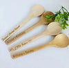 6 Pcs Custom Engraved Spoon, Personalized Wooden Spoon , Cooking Gift, Chef Gift, Kitchen Gadget, Wooden Spoon, Fathers day gift, Utensils