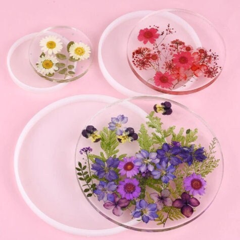 Round Coaster Mold, Resin Casting Molds, Silicone Epoxy Jewelry Pendant, Agate Making Mould Tool, Home DIY Accessory, Transparent Fluid