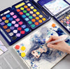 Watercolor Paints Set With Brush - Solid Pigment Pen Painting Supplies Art Supplies Professional Artist Travel Paints 12 18 24 36 48