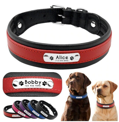 Personalized Leather Dog Collar, Custom Dog Collar with Name Plate, Engraved Dog Collar, Leather Dog Collar, Small Medium Large Dogs