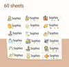 Custom Design School Supply Labels, Personalized Name Sticker Daycare, Kindergarten, Waterproof Customized Label, Kids Sticker, Cartoon