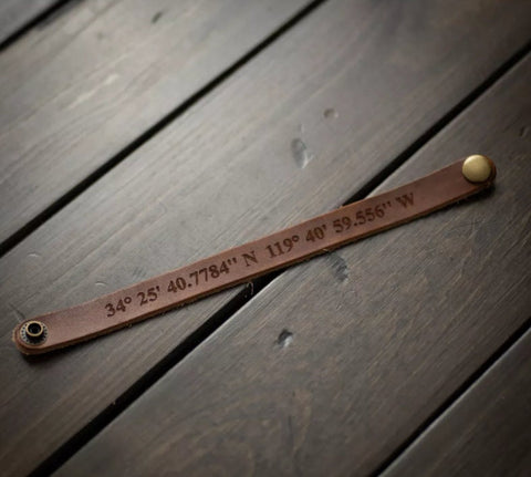 Custom Leather Bracelet - Personalized Bracelet for Men - Gift for Him Dad Husband Boyfriend - Fathers Day Christmas Birthday - ID Bracelet