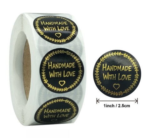 Handmade With Love Stickers, Handmade Stickers, Shipping Stickers, Product Packaging Stickers, Small Business Sticker, Thank You Stickers