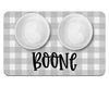 Custom Dog Mat, Pet Feeding Placemat, Personalized Dog Bowl Mat, Puppy Placemat, Pet Food Mat, Neutral Gray Blue Pink Pet Bowl Mat, Pet Gift