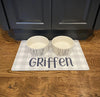 Custom Dog Mat, Pet Feeding Placemat, Personalized Dog Bowl Mat, Puppy Placemat, Pet Food Mat, Neutral Gray Blue Pink Pet Bowl Mat, Pet Gift