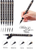 6 Pcs Chinese Calligraphy Pens - Black Hand Lettering Pen Set - Calligraphy Kit - Beginner Calligraphy Markers Brush Pens - Drawing Pens