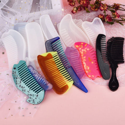 Comb Mold - Hair Comb Mold - Afro Pick Mold - Silicone Molds - UV Resin Molds - Resin Crafting Molds - Slicked Comb Hair Cutting Barber