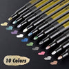 10 Pcs Metallic Marker Pens Card Making Craft Diary Scrapbooking Rock Painting Stone - Art Painting - Diary Planner Journal Pens Stationery