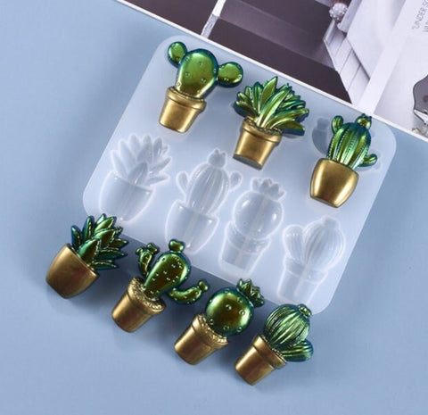 Cactus Mold, Succulent Plants Cake Decoration Mold, Silicone Chocolate Mold, Fondant Mold, Candy Mold, Resin Mold, Polymer Clay Mold