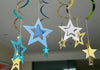Wire Star Hanging Decorations - Star Decorations Hanging Stars Rose Gold Silver Blue Accent Gold Christmas Home Decor Festive Accessories