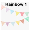 Rainbow Garland Flag Bunting Ombre Rainbow Color Fabric Banner, Solid Cloth Pennants, Wedding, Baby Nursery Decor, Boho Birthday Party