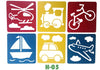 Kids Stencils Cards Craft Wall Drawing Art Airbrush Children Nursery Scrapbooking Cute Playful Cars Truck Animal Christmas Plane Boat Train