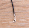 Black Leather Cord Necklace with Silver Lobster Clasp 1.5 mm 1.8 mm 17 " 20" - Necklace for Pendant Choker Steel Clasp Plain Necklace Chain