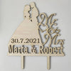 Personalized Wedding Cake Topper with Glitter - Custom Cake Toppers for Wedding - Mr and Mrs Cake Decoration - Anniversary Couple Bridal