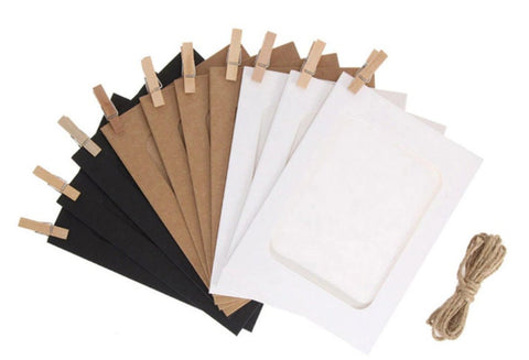 Paper Photo Frame Kit, Birthday Party Banner, Party Decoration Garland, Baby Milestone Photo Gallery, Personalized Gift For Picture Memories