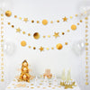 Wire Star Moon Hanging Decorations - Hanging Stars Gold Silver Accent Christmas Home Decor Festive Accessories Garland - Nursery Kids Room