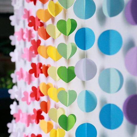 Heart Round Hanging Decorations - Hanging Rainbow Accent Christmas Home Decor Festive Accessories Garland Nursery Kids Room Birthday Party