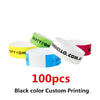 100 Custom Festival Party Wristband - Kid Medical Id Bracelet Paper Armband Event Wedding Wristbands Wish Band Entry Pass Bracelet Security