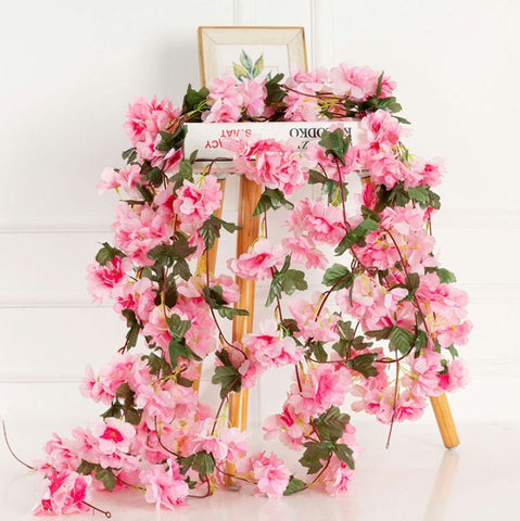 Flower Garland Faux Rose Vine Artificial Flowers Hanging Ivy Wedding Home Wall Garden Decor Hanging Party Gift for Her Floral Baby Shower