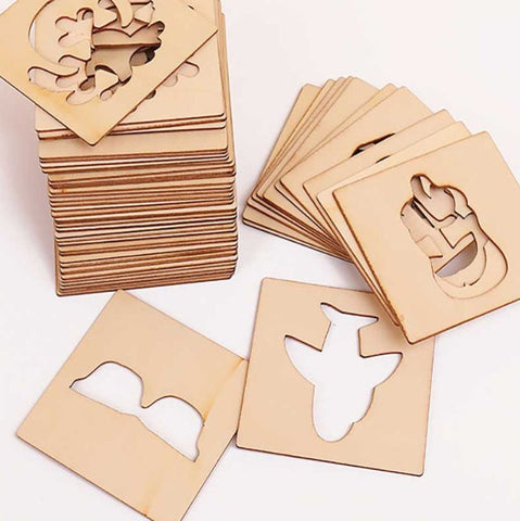 50 Pcs Kids Stencils Cards Craft Wall Drawing Art Airbrush Children Nursery Scrapbooking Cute Airplane Nursery Template Kids Room Reusable