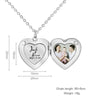 Custom Heart Locket Necklace - Personalized Photo Lock - Personalised Image Text Engraving Gift for Her Girlfriend Mom Wife Anniversary